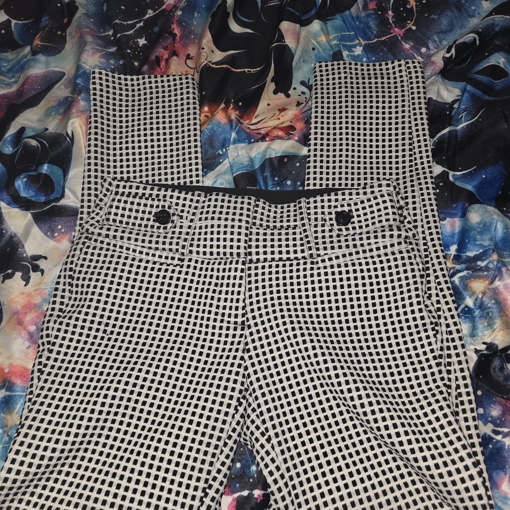 Stylish Black and White Checkered Women's Pants